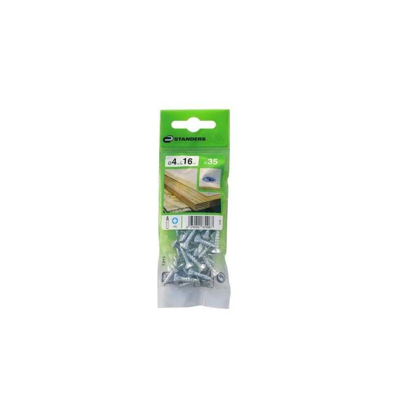  Lot de 35 vis acier tête fraisée diamètre 4 mm x l.16 mm Standers STANDERS - Sanifer Tamatave