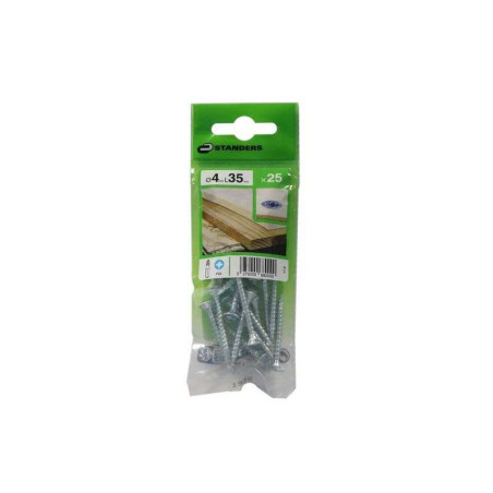  Lot de 25 vis acier tête fraisée diamètre 4 mm x l.35 mm Standers STANDERS - Sanifer Tamatave