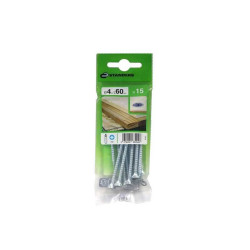  Lot de 15 vis acier tête fraisée diamètre 4 mm x l.60 mm Standers STANDERS - Sanifer Tamatave