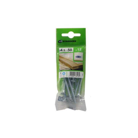  Lot de 12 vis acier tête fraisée diamètre 4.5 mm x l.50 mm Standers STANDERS - Sanifer Tamatave