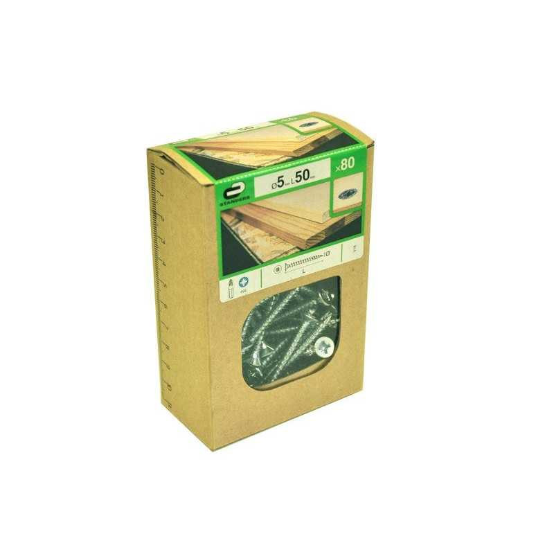  Lot de 80 vis acier tête fraisée diamètre 5 mm x l.50 mm Standers STANDERS - Sanifer Tamatave
