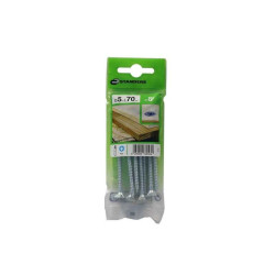  Lot de 8 vis acier tête fraisée diamètre 5 mm x l.70 mm Standers STANDERS - Sanifer Tamatave