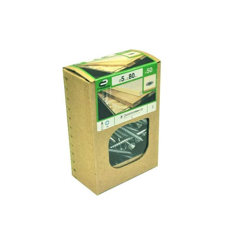  Lot de 50 vis acier tête fraisée diamètre 5 mm x l.80 mm Standers STANDERS - Sanifer Tamatave