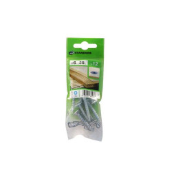  Lot de 12 vis acier tête fraisée diamètre 6 mm x l.35 mm Standers STANDERS - Sanifer Tamatave