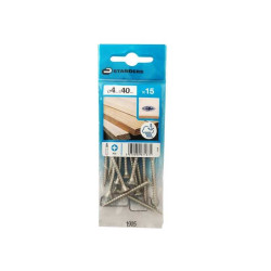 Lot de 15 vis inox tête fraisée diamètre 4 mm x l.40 mm Standers STANDERS - Sanifer Tamatave