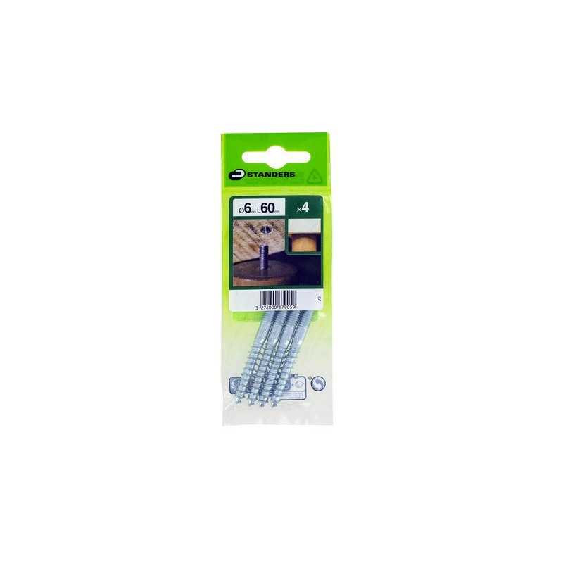  Lot de 4 vis acier x l.60 mm Standers STANDERS - Sanifer Tamatave