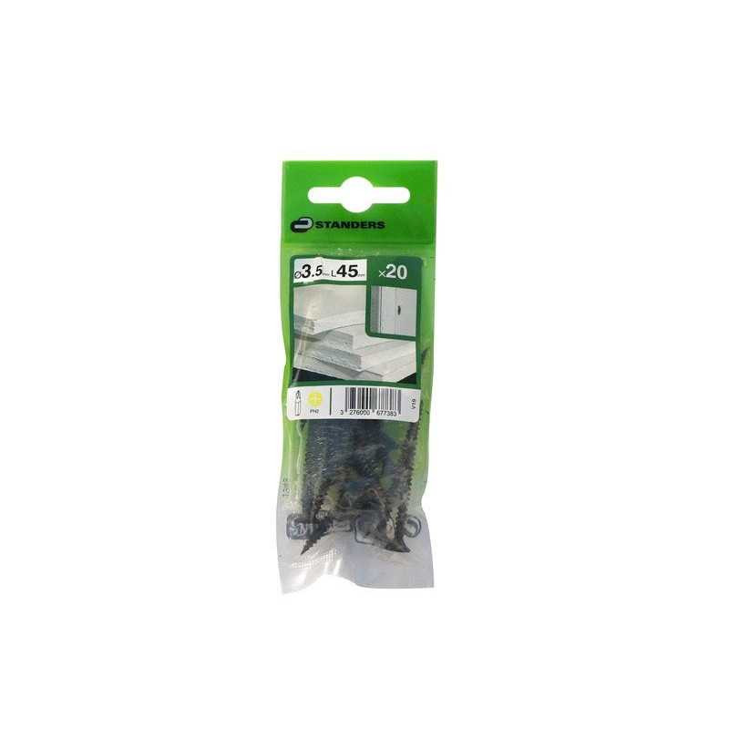  Lot de 20 vis acier trompette phillips x l.45 mm Standers STANDERS - Sanifer Tamatave