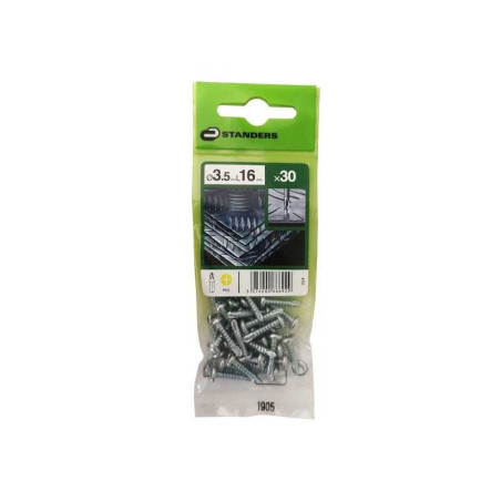  Lot de 30 vis autoperceuse acier tête fraisée phillips x l.16 mm Standers STANDERS - Sanifer Tamatave