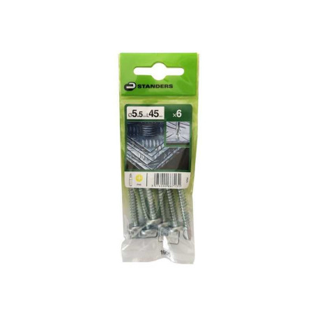  Lot de 6 vis autoperceuse acier tête fraisée phillips x l.45 mm Standers STANDERS - Sanifer Tamatave