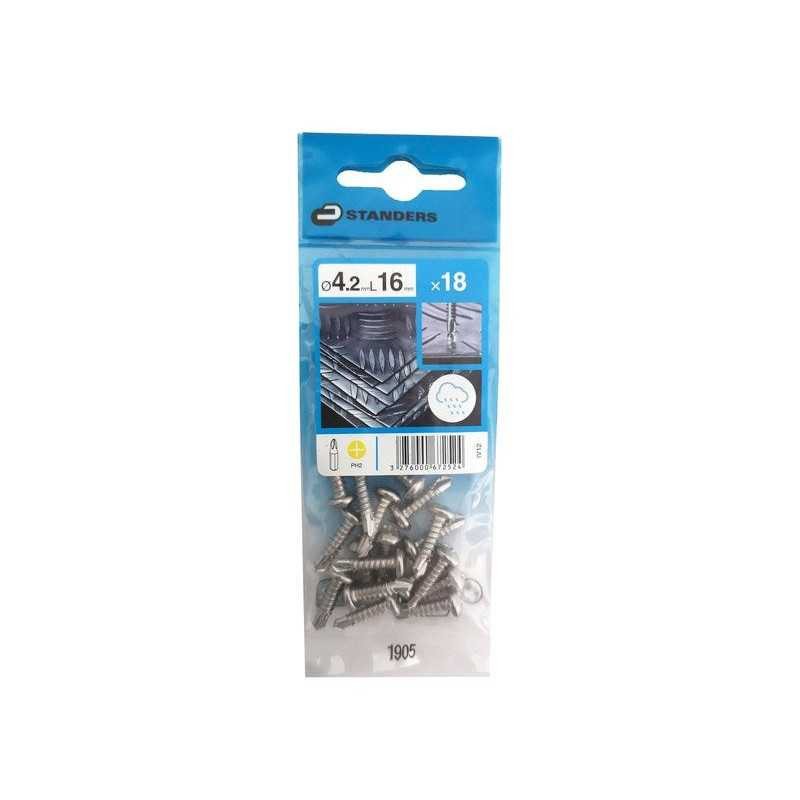  Lot de 18 vis autoperceuse inox tête ronde phillips x l.16 mm Standers STANDERS - Sanifer Tamatave