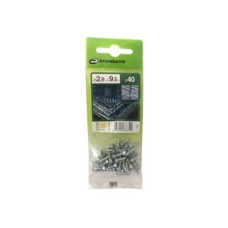 Lot de 40 vis autoperceuse acier tête fraisée phillips x l.9.5 mm Standers STANDERS - Sanifer Tamatave