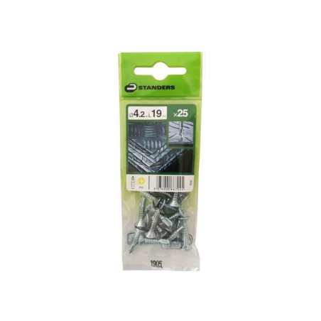  Lot de 25 vis autoperceuse acier tête fraisée phillips x l.19 mm Standers STANDERS - Sanifer Tamatave