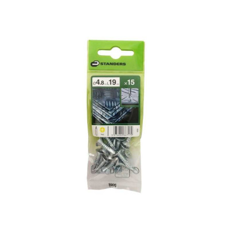 Lot de 15 vis autoperceuse acier tête fraisée phillips x l.19 mm Standers STANDERS - Sanifer Tamatave