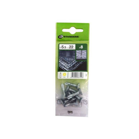  Lot de 8 vis autoperceuse acier tête fraisée phillips x l.22 mm Standers STANDERS - Sanifer Tamatave