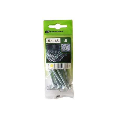  Lot de 6 vis autoperceuse acier tête fraisée phillips x l.45 mm Standers STANDERS - Sanifer Tamatave