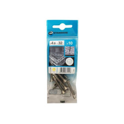  Lot de 10 vis autoperceuse inox tête fraisée phillips x l.32 mm Standers STANDERS - Sanifer Tamatave