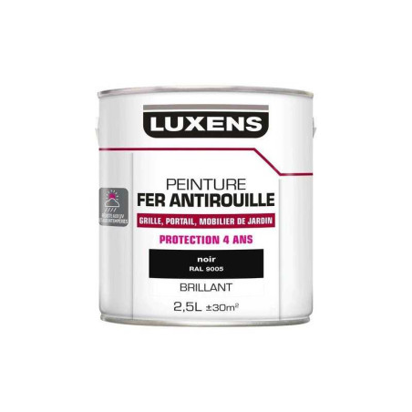  Peinture fer extérieur luxens noir glossy 2 5 l LUXENS - Sanifer Tamatave