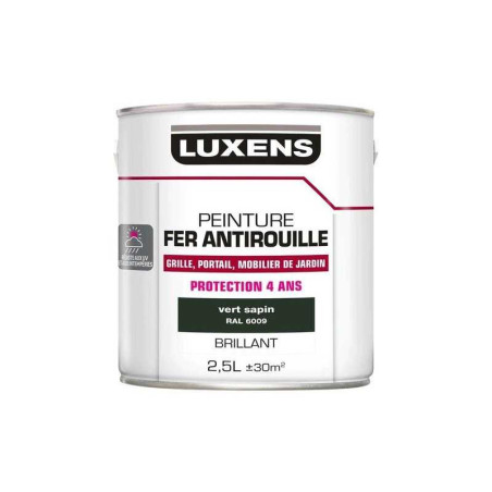  Peinture fer extérieur luxens vert sapin glossy 2 5 l LUXENS - Sanifer Tamatave