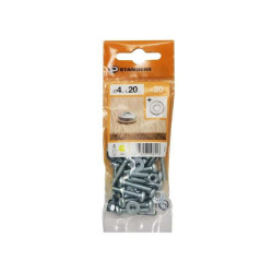  Lot de 20 boulons tête cylindrique acier zingué l.20 x diamètre 4 mm  Standers STANDERS - Sanifer Tamatave