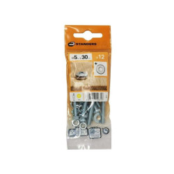  Lot de 12 boulons tête cylindrique acier zingué l 30 x diamètre 5 mm STANDERS - Sanifer Tamatave