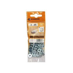  Lot de 20 boulons tête 6 pans acier zingué l.20 x diamètre 4 mm  Standers STANDERS - Sanifer Tamatave