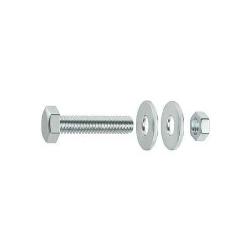  Lot de 8 boulons tête 6 pans acier zingué l.50 x diamètre 5 mm  Standers STANDERS - Sanifer Tamatave