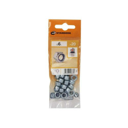 Lot de 20 écrous 6 pans acier diamètre 6 mm  Standers STANDERS - Sanifer Tamatave