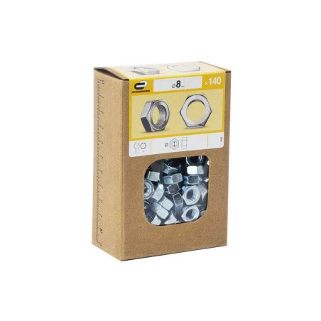  Lot de 140 écrous 6 pans acier diamètre 8 mm  Standers STANDERS - Sanifer Tamatave