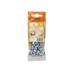  Lot de 15 écrous 6 pans acier diamètre 8 mm  Standers STANDERS - Sanifer Tamatave