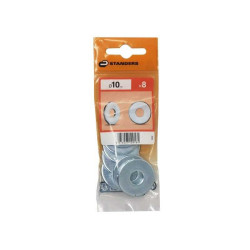  Lot de 8 rondelles acier carbone zingué diamètre 10.5 mm  Standers STANDERS - Sanifer Tamatave