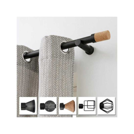  Tringle à rideau à composer charme recup noir mat diamètre  28 mm 150 cm  Inspire INSPIRE - Sanifer Tamatave