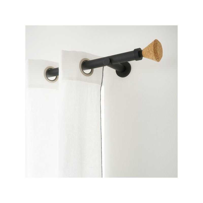  Tringle à rideau à composer charme noir mat diamètre  28 mm 200 cm INSPIRE - Sanifer Tamatave