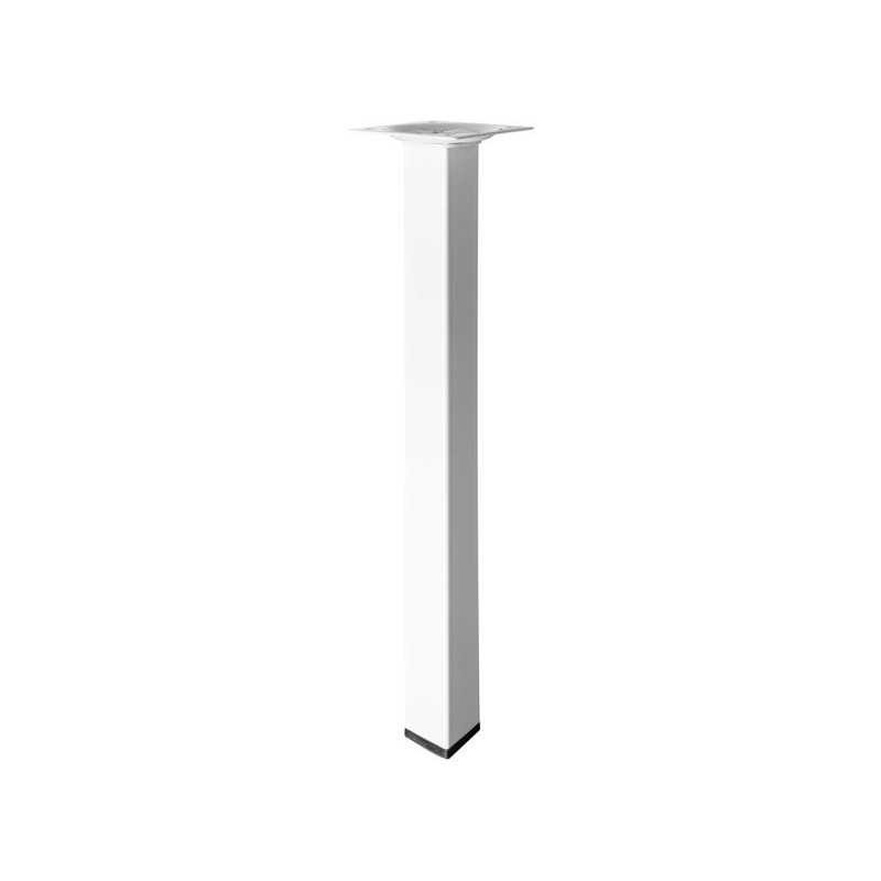  Pied de table basse carré fixe acier époxy blanc 30 cm HETTICH - Sanifer Tamatave