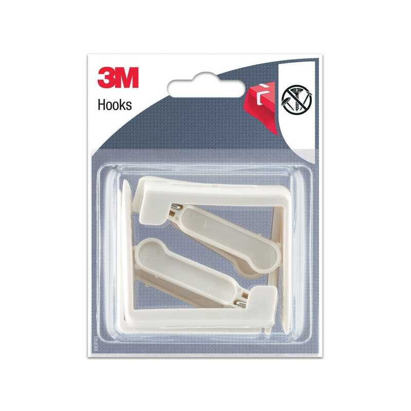  Lot de 4 crochets à clipser 3m blanc 3M - Sanifer Tamatave