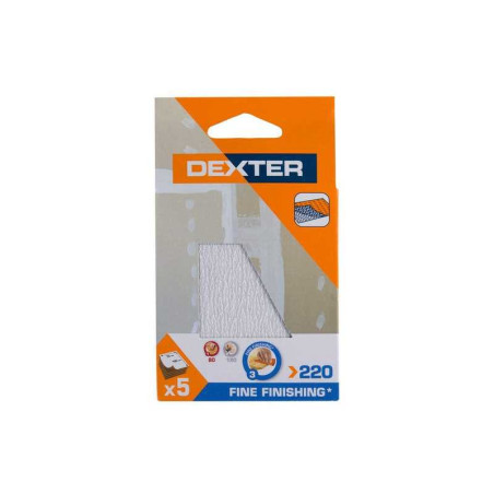  Lot de 5 feuilles abrasives pour ponceuse spéciale plâtre grains 220 Dexter DEXTER - Sanifer Tamatave