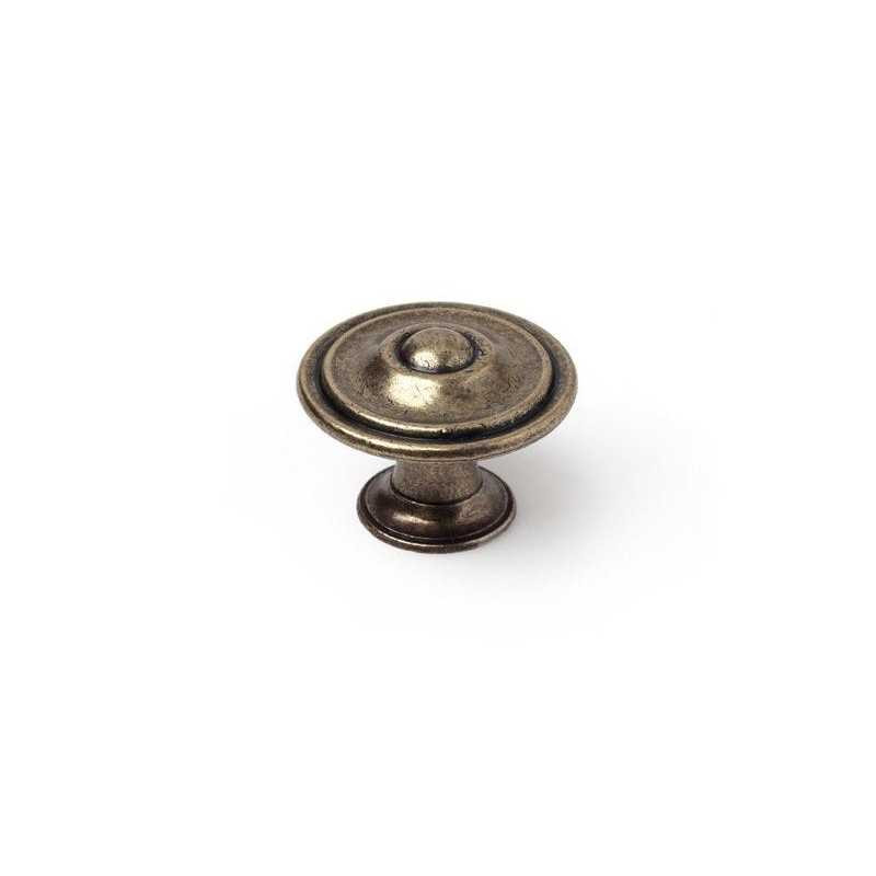  Lot de 4 boutons de meuble rond zamak laitonné h 26 x l 35 x p 35 mm REI - Sanifer Tamatave