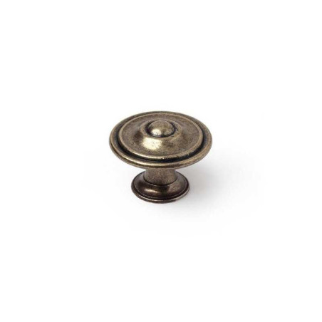  Lot de 4 boutons de meuble rond zamak laitonné h 26 x l 35 x p 35 mm REI - Sanifer Tamatave