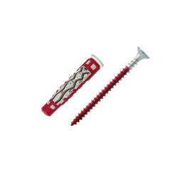  Lot de 12 chevilles et vis couleur red head diamètre 6 mm x l 37 mm RED HEAD - Sanifer Tamatave