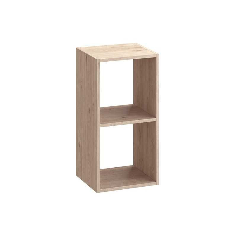  Etagère 2 cases cube décoratif spaceo kub chêne h  70 5 x l  36 x p  31 cm SPACEO - Sanifer Tamatave