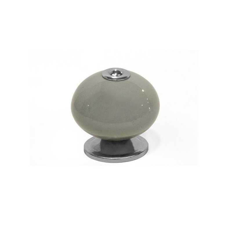  Bouton de meuble boule gris foncé porcelaine h 38 x l 40 x p 40 mm REI - Sanifer Tamatave