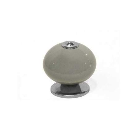  Bouton de meuble boule gris foncé porcelaine h 38 x l 40 x p 40 mm REI - Sanifer Tamatave