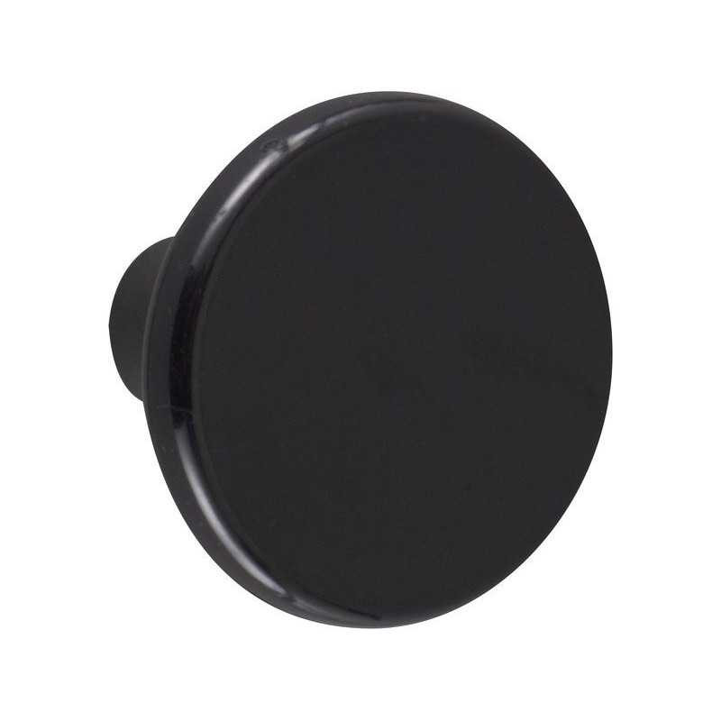  Lot de 6 boutons de meuble rond noir plastique h 27 x l 33 x p 33 mm REI - Sanifer Tamatave