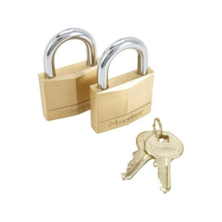  Master Lock 140Eurt Lot de 2 Cadenas à Clé En Laiton, Doré, 6 X 4 X 1,3 Cm MASTER LOCK - Sanifer Tamatave