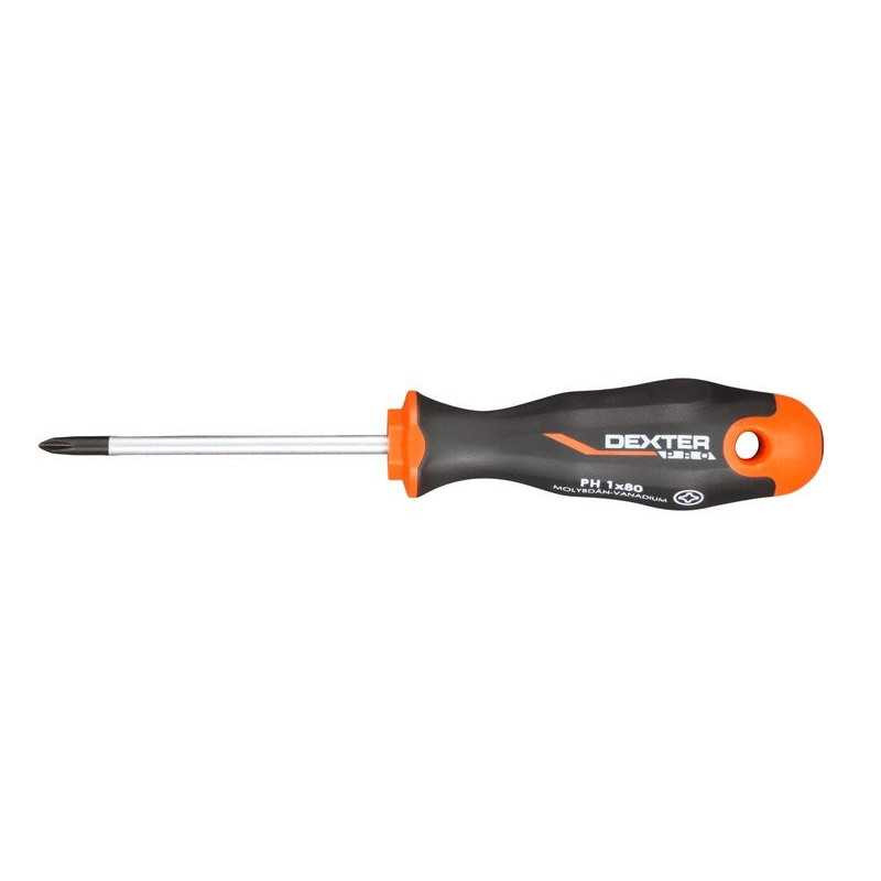  Tournevis cruciforme phillips ph1 l.80 mm pro Dexter DEXTER PRO - Sanifer Tamatave