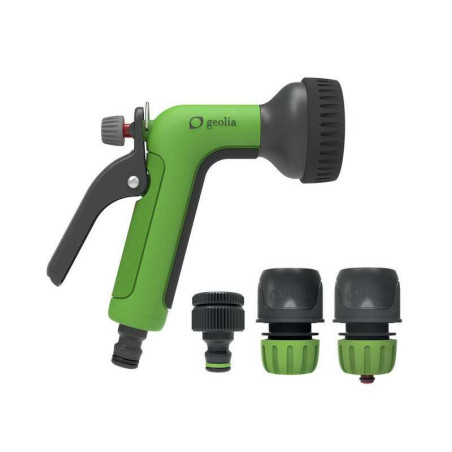  Set pistolet d'arrosage réglable 8 jets + 2 raccords 12 5-15 mm Geolia GEOLIA - Sanifer Tamatave