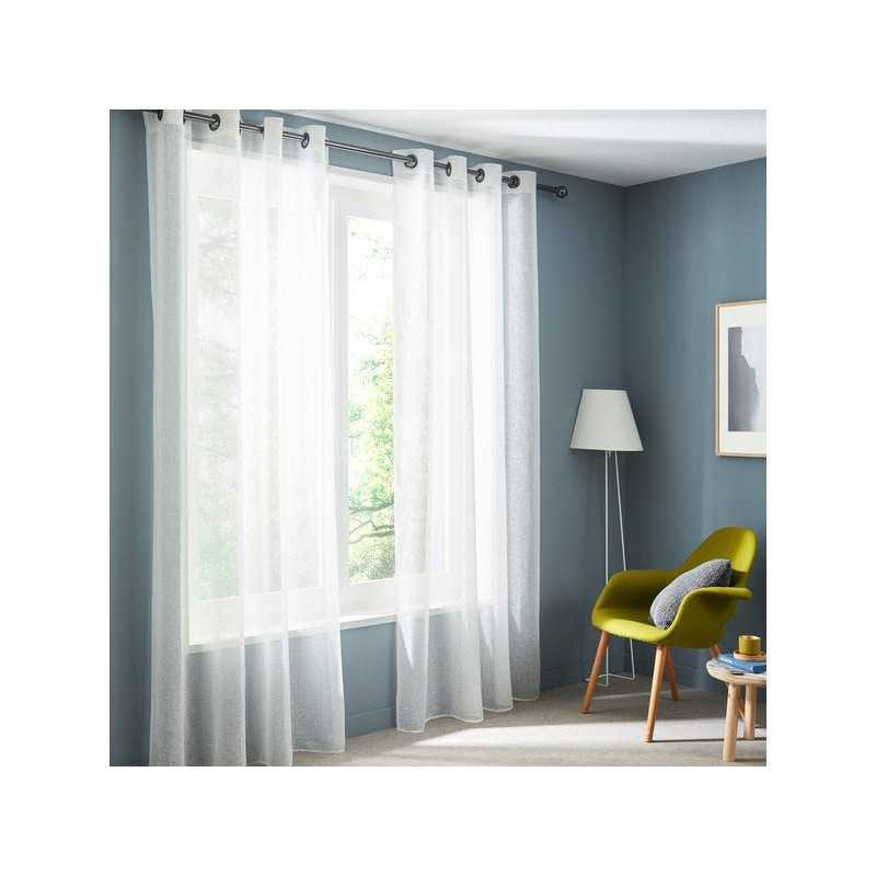  Voilage tamisant kaolin blanc écru l 150 x h 240 cm Sans marque - Sanifer Tamatave