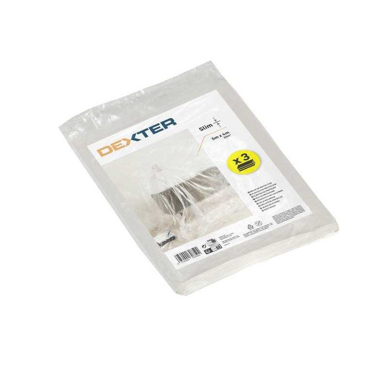  Lot de 3 bâches de protection couvre-meuble 12 micro l 5 x l 4 m DEXTER - Sanifer Tamatave