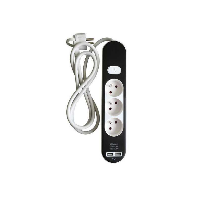  Multiprise usb filaire 3 prises noir 1 5m lexman LEXMAN - Sanifer Tamatave