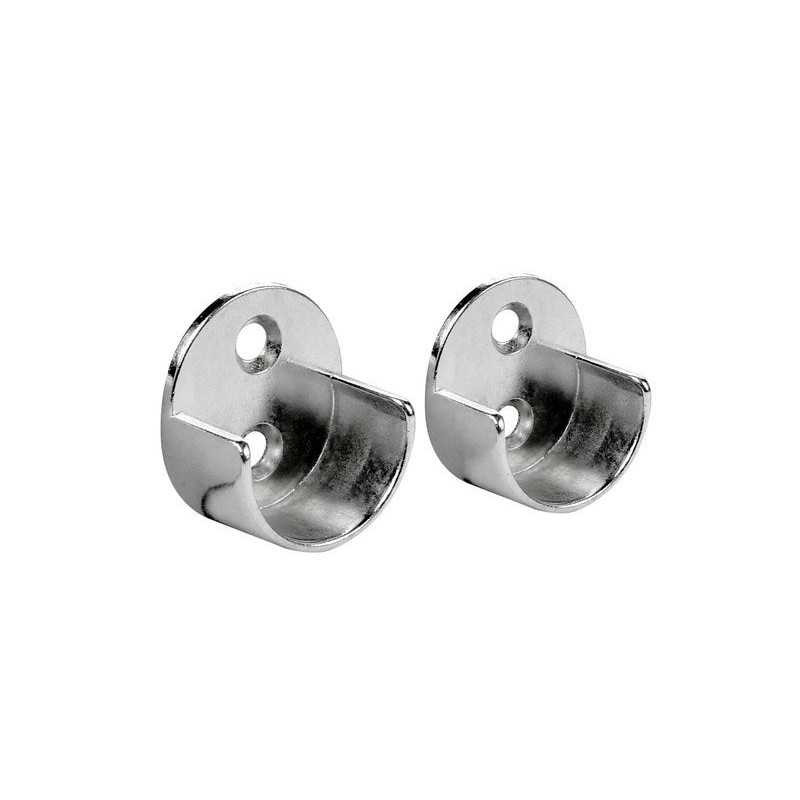  Lot de 2 support de barre de penderie d25 mm rond chrome 29 85 m SPACEO - Sanifer Tamatave