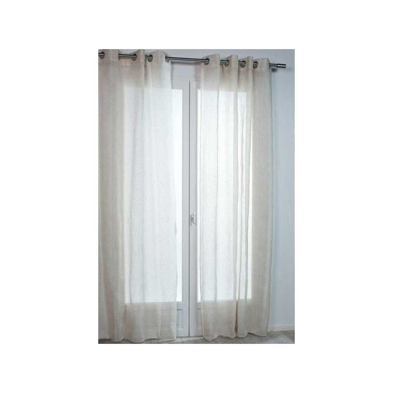 Voilage tamisant rio naturel l 140 x h 240 cm Sans marque - Sanifer Tamatave